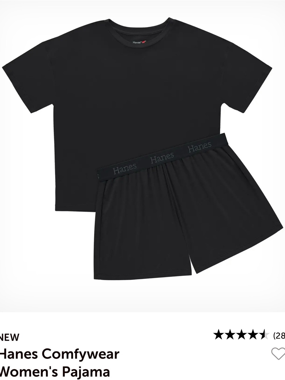 Hanes Black Kids' Comfywear Short Pajama Set